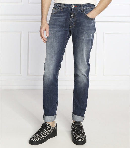 Niebieskie jeansy Philipp Plein w stylu casual