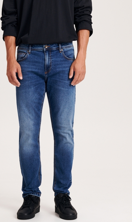 Niebieskie jeansy Reserved z jeansu w stylu casual
