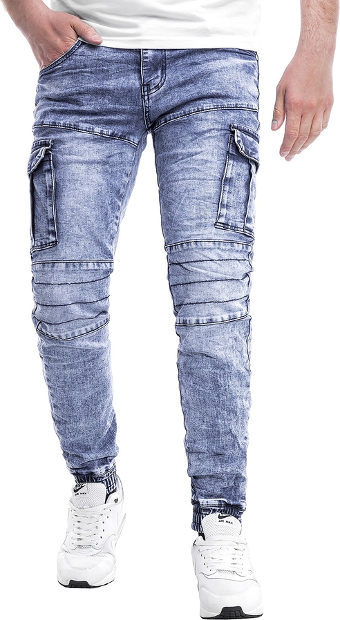 Niebieskie jeansy Risardi z jeansu