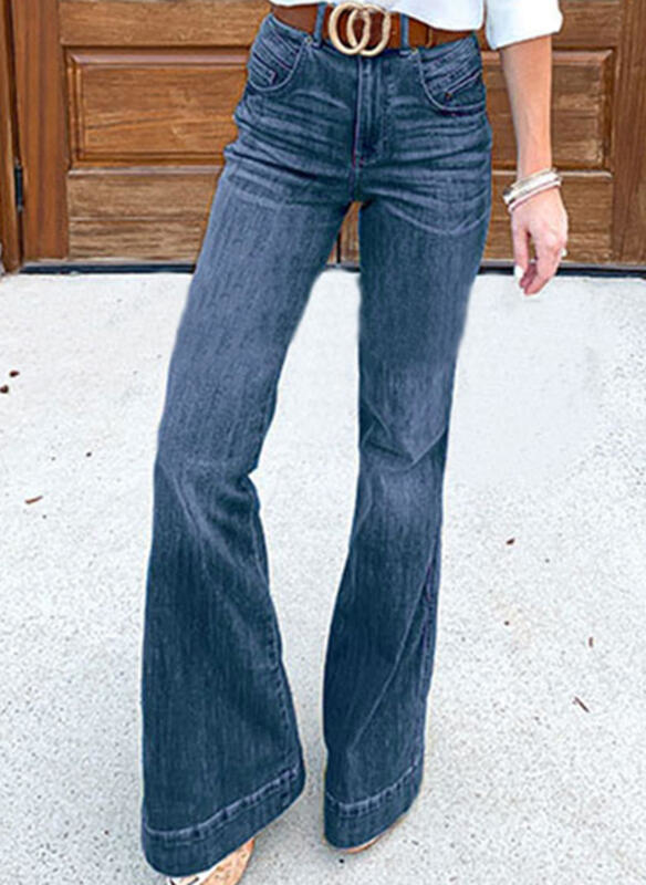 Niebieskie jeansy Sandbella z jeansu w stylu casual