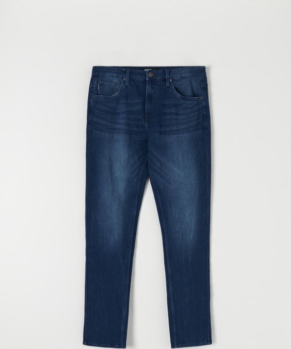 Niebieskie jeansy Sinsay w street stylu z jeansu