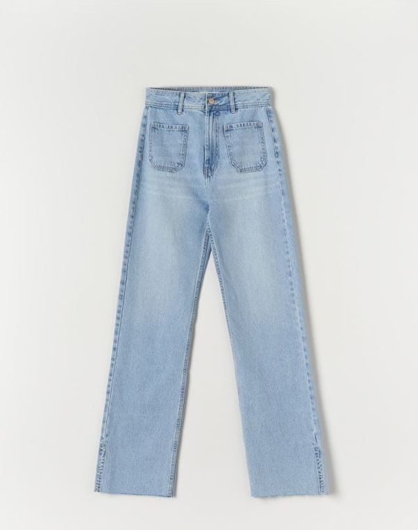 Niebieskie jeansy Sinsay w stylu casual z bawełny