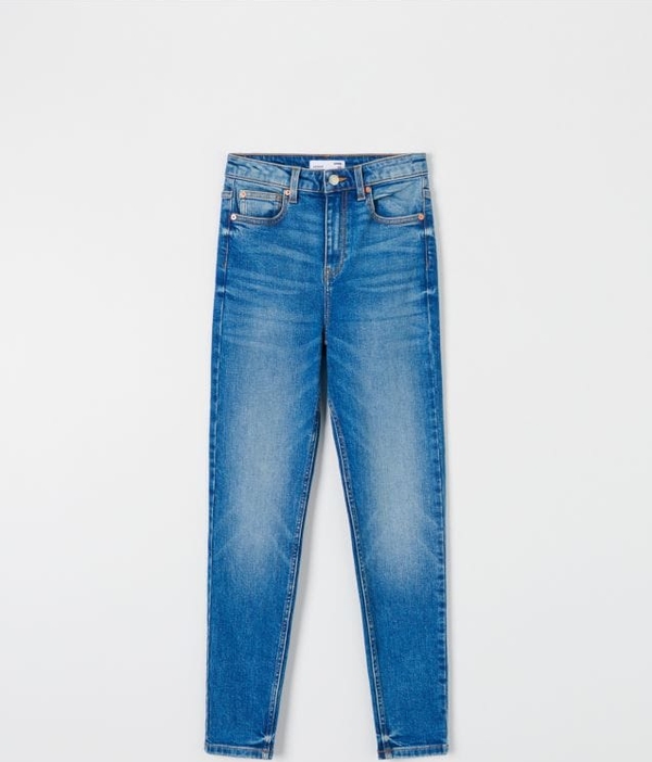 Niebieskie jeansy Sinsay w stylu casual z bawełny