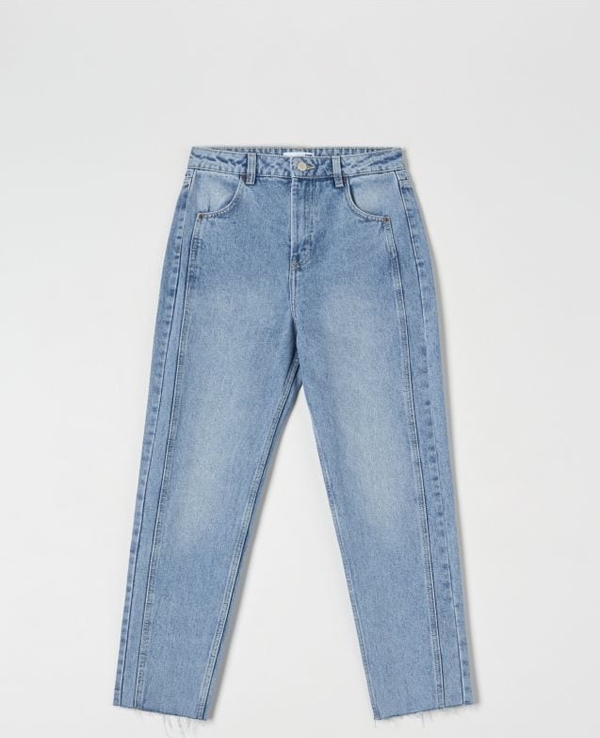 Niebieskie jeansy Sinsay w stylu casual z jeansu