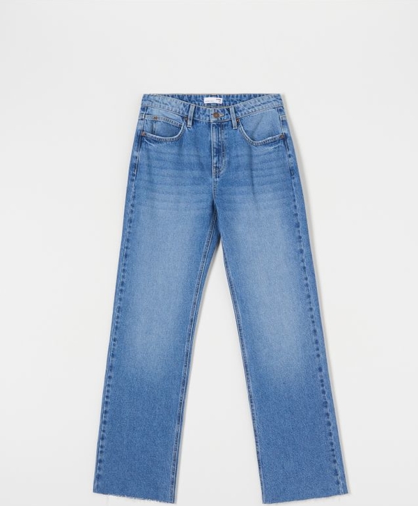 Niebieskie jeansy Sinsay w stylu casual z jeansu