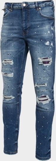 Niebieskie jeansy Supply & Demand w młodzieżowym stylu z dresówki