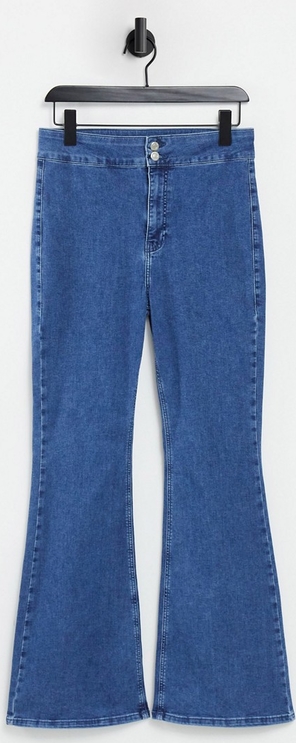 Niebieskie jeansy Topshop z jeansu w street stylu