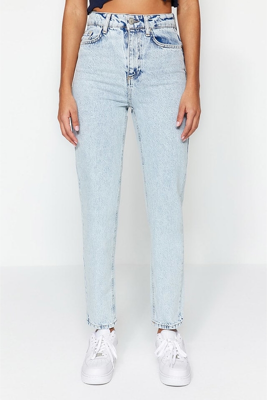 Niebieskie jeansy Trendyol w stylu casual