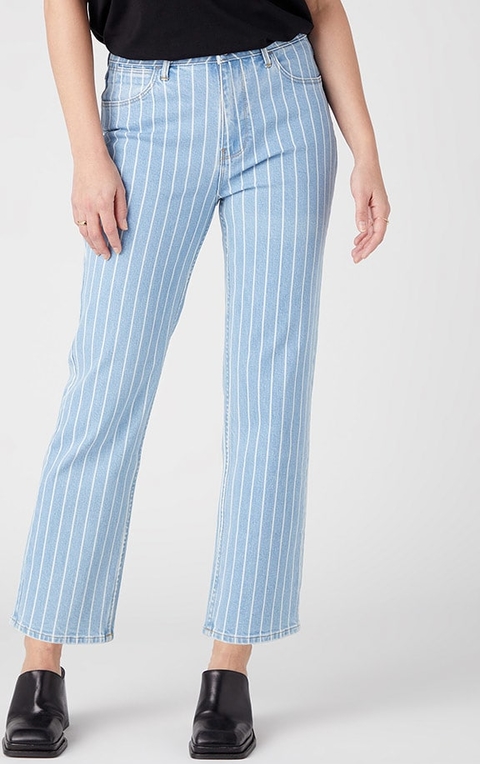 Niebieskie jeansy Wrangler w street stylu z bawełny