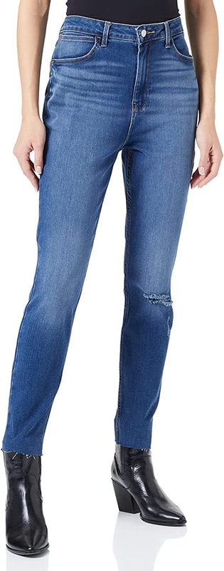 Niebieskie jeansy Wrangler w stylu casual z bawełny
