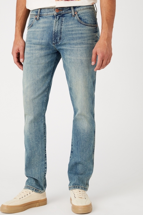 Niebieskie jeansy Wrangler z bawełny
