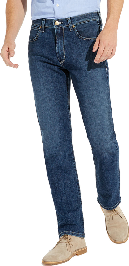 Niebieskie jeansy Wrangler z jeansu