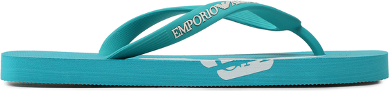 Niebieskie klapki Emporio Armani z płaską podeszwą w stylu casual