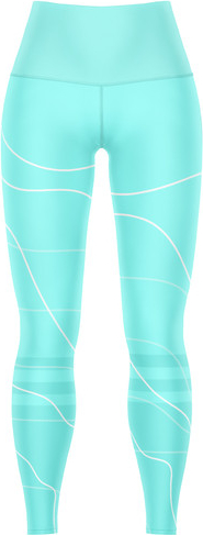 Niebieskie legginsy Vision Wear Sport w sportowym stylu w geometryczne wzory