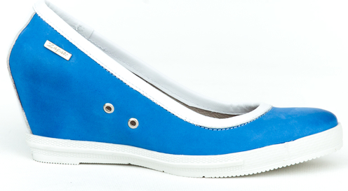 Niebieskie półbuty Zapato ze skóry w stylu casual