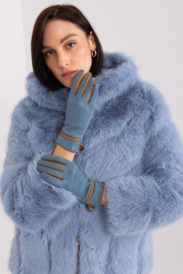 Niebieskie rękawiczki Wool Fashion Italia