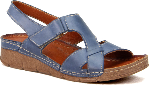 Niebieskie sandały Awis Obuwie w stylu casual z klamrami