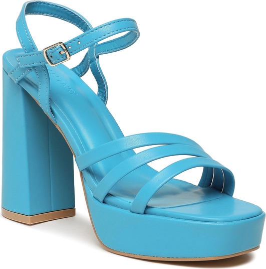 Niebieskie sandały Jenny Fairy na słupku z klamrami