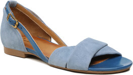 Niebieskie sandały Maciejka w stylu casual z płaską podeszwą