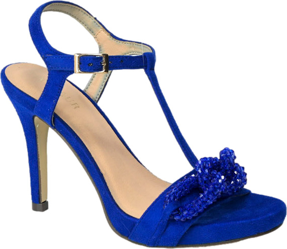 Niebieskie sandały Menbur na szpilce z klamrami