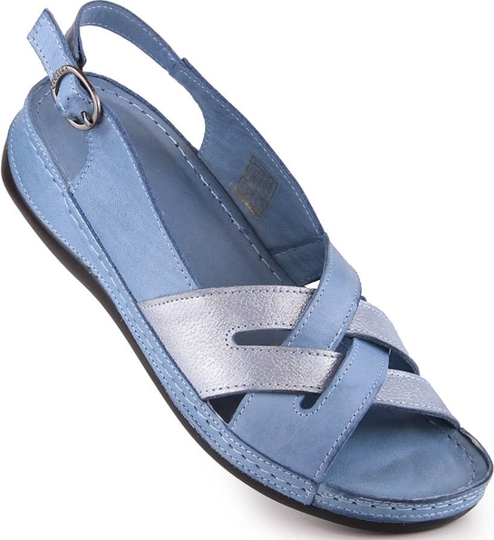 Niebieskie sandały T.sokolski ze skóry z klamrami