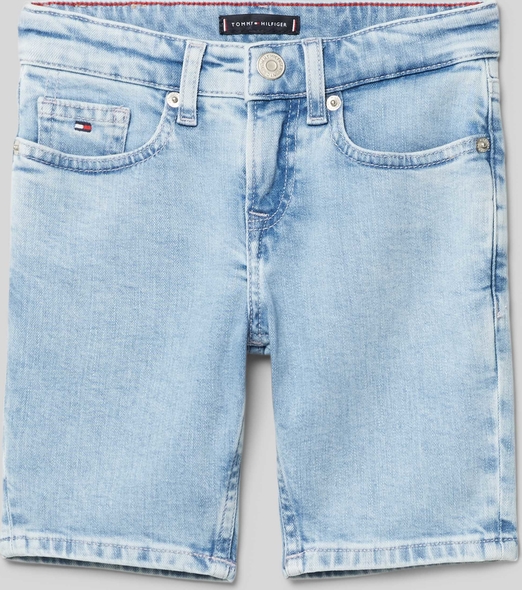 Niebieskie spodenki dziecięce Tommy Hilfiger z jeansu