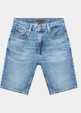 Niebieskie spodenki dziecięce Tommy Hilfiger z jeansu