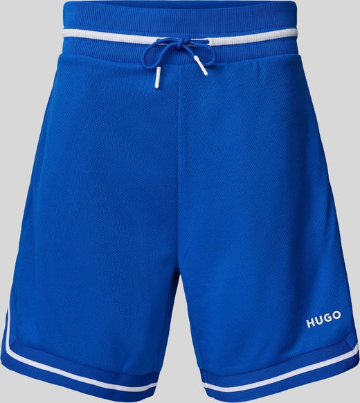 Niebieskie spodenki Hugo Blue z nadrukiem w sportowym stylu