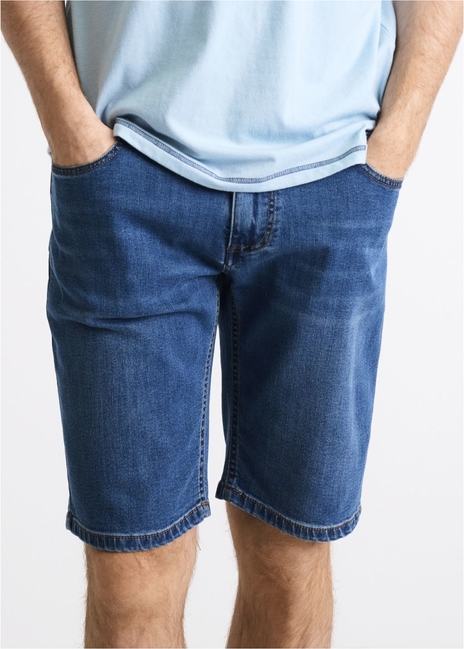 Niebieskie spodenki Ochnik z jeansu w stylu casual