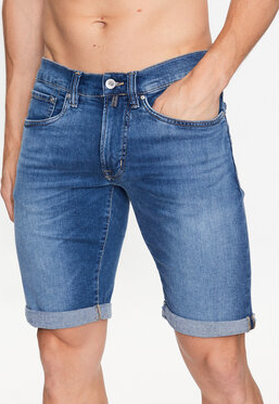 Niebieskie spodenki Pierre Cardin z jeansu