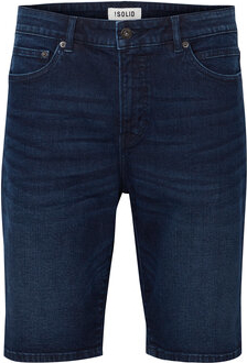 Niebieskie spodenki Solid z jeansu w stylu casual