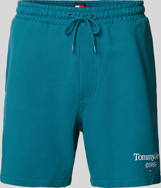 Niebieskie spodenki Tommy Jeans w sportowym stylu z bawełny