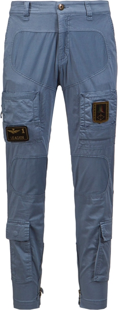Niebieskie spodnie Aeronautica Militare z bawełny