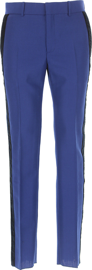 Niebieskie spodnie Alexander McQueen z moheru w stylu casual