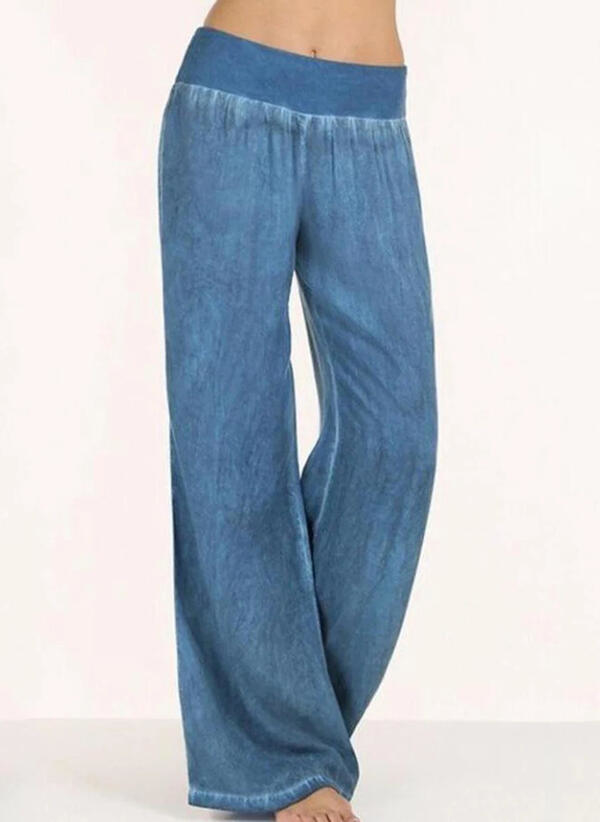Niebieskie spodnie Attirra w stylu retro