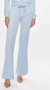 Niebieskie spodnie Juicy Couture z dresówki w stylu retro
