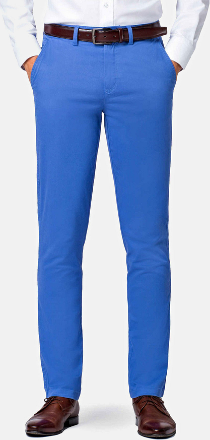 Niebieskie spodnie LANCERTO z bawełny
