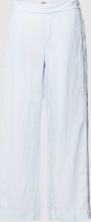 Niebieskie spodnie Lanius z lnu w stylu retro