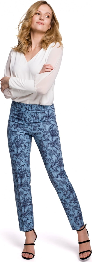 Niebieskie spodnie Makover w stylu boho