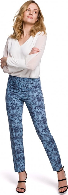 Niebieskie spodnie Makover z tkaniny