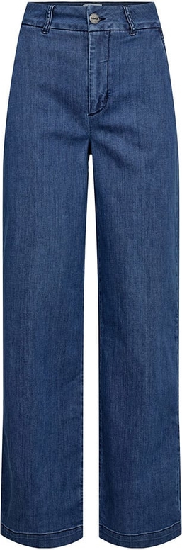 Niebieskie spodnie Numph w stylu retro z bawełny