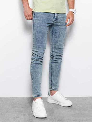 Niebieskie spodnie Ombre z jeansu w stylu casual