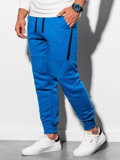 Niebieskie spodnie sportowe Ombre z dresówki