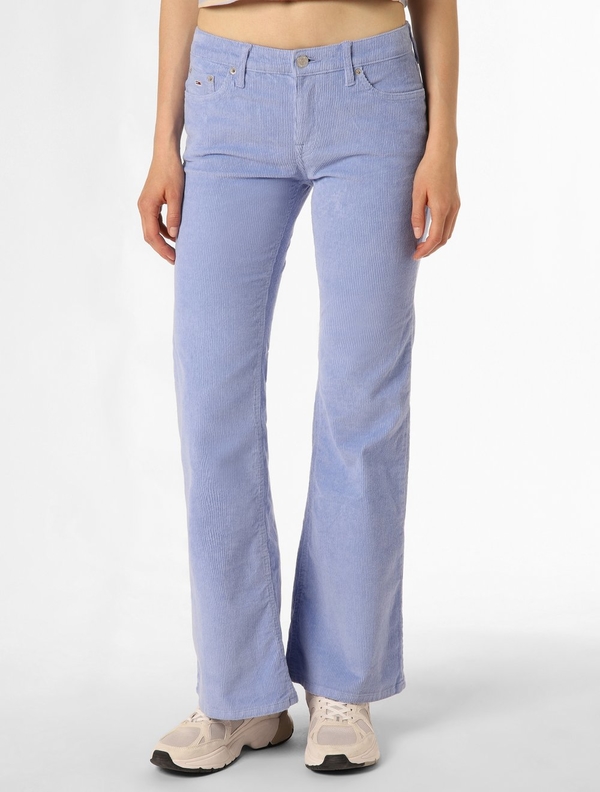 Niebieskie spodnie Tommy Jeans ze sztruksu
