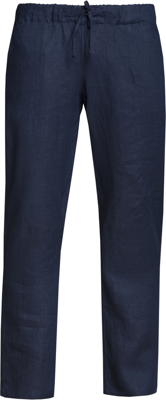 Niebieskie spodnie Veva w stylu casual z lnu
