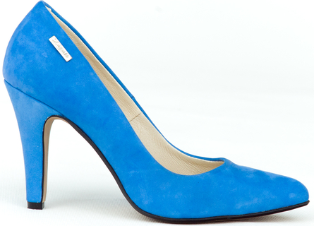 Niebieskie szpilki Zapato na wysokim obcasie ze skóry w stylu klasycznym
