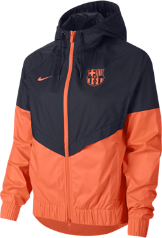 Nike kurtka damska fc barcelona authentic windrunner - pomarańczowy