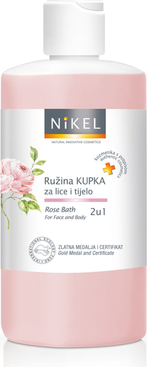 Nikel, płyn do kąpieli 2w1 do twarzy i ciała z różą damasceńską i olejem ze słodkich migdałów, 200 ml