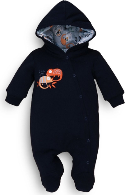 NINI Kombinezon niemowlęcy z bawełny organicznej dla chłopca czarny 5A43A1