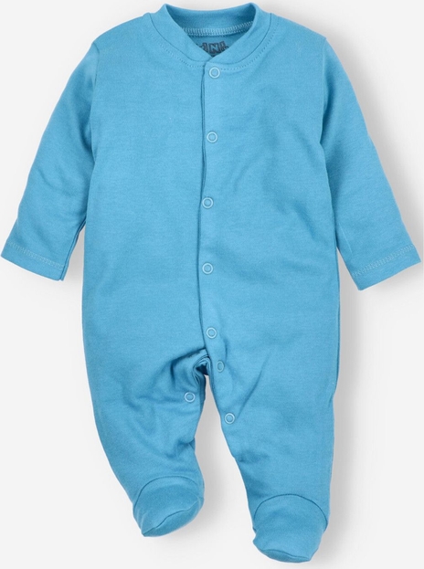 NINI Pajac niemowlęcy z bawełny organicznej dla chłopca niebieski
